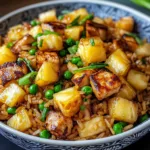 Thai pineapple fried rice served in pineapple boat