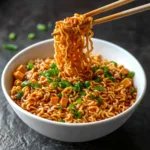 Saucy ramen noodles with soy-garlic sauce and toppings.