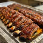 Turkey Ribs Kroger grilled on wooden board