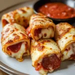 Fresh cheesy pepperoni pizza just out of the oven