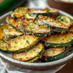 Crispy Baked Parmesan Zucchini fresh from oven