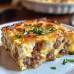 sausage and egg casserole fresh out of the oven