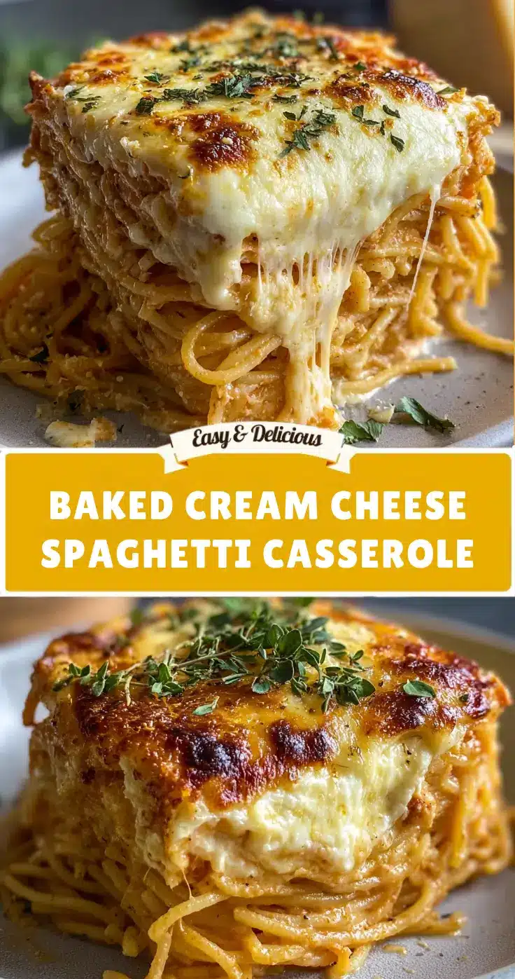 Baked Cream Cheese Spaghetti Casserole