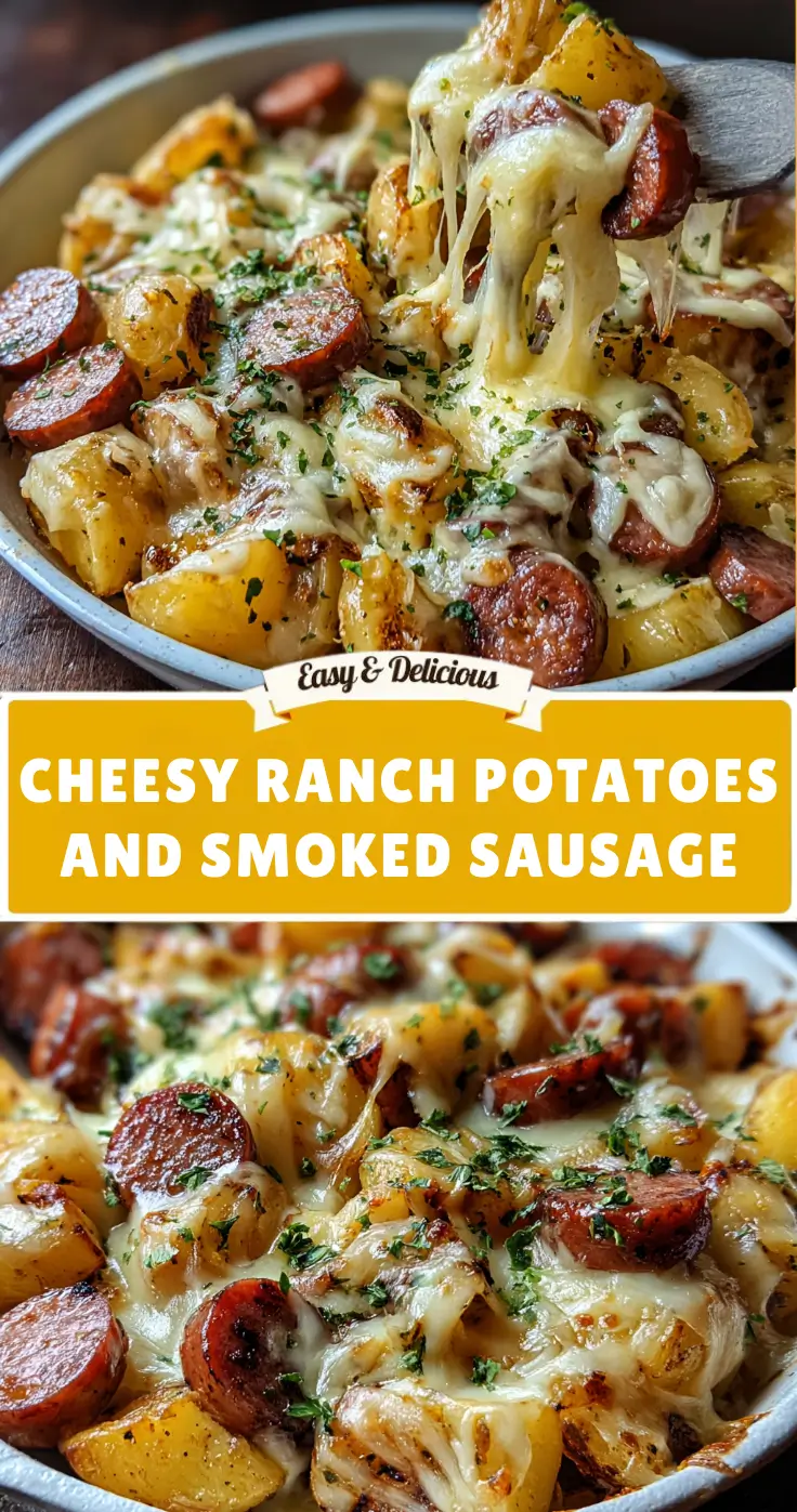 Cheesy Ranch Potatoes and Smoked Sausage