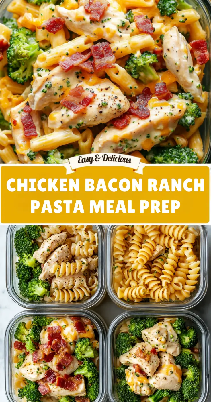 Chicken Bacon Ranch Pasta Meal Prep