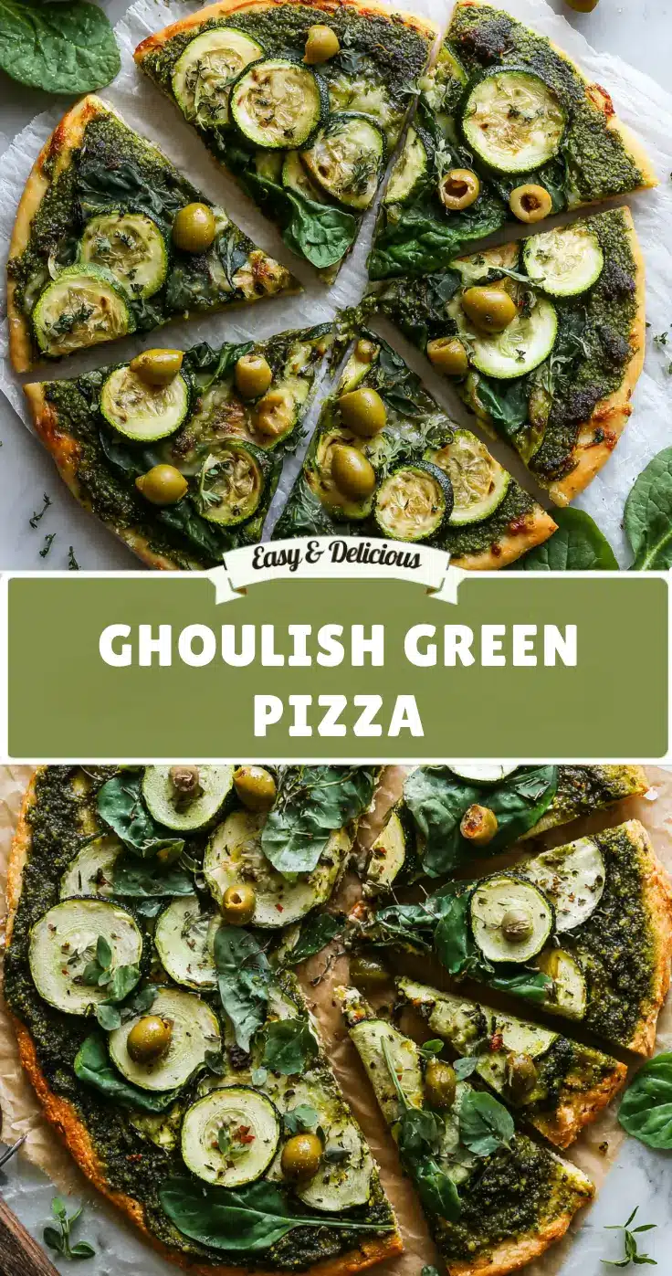 Ghoulish Green Pizza