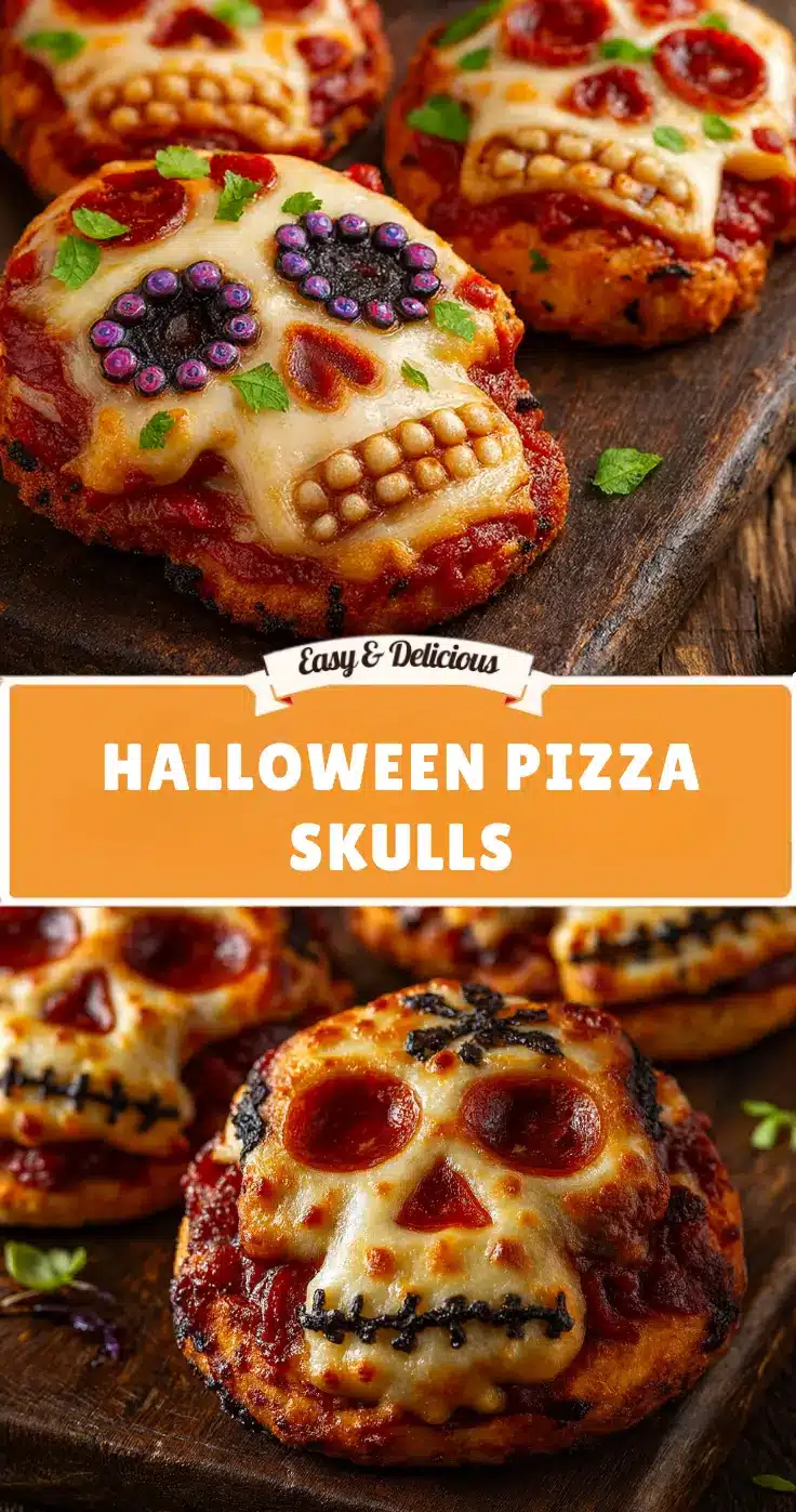 Halloween Pizza Skulls