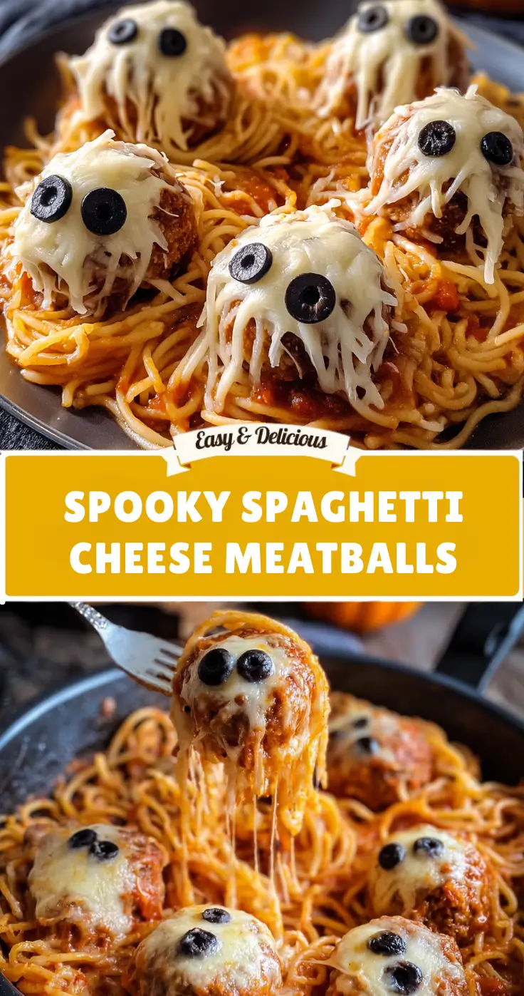Spooky Spaghetti Cheese Meatballs