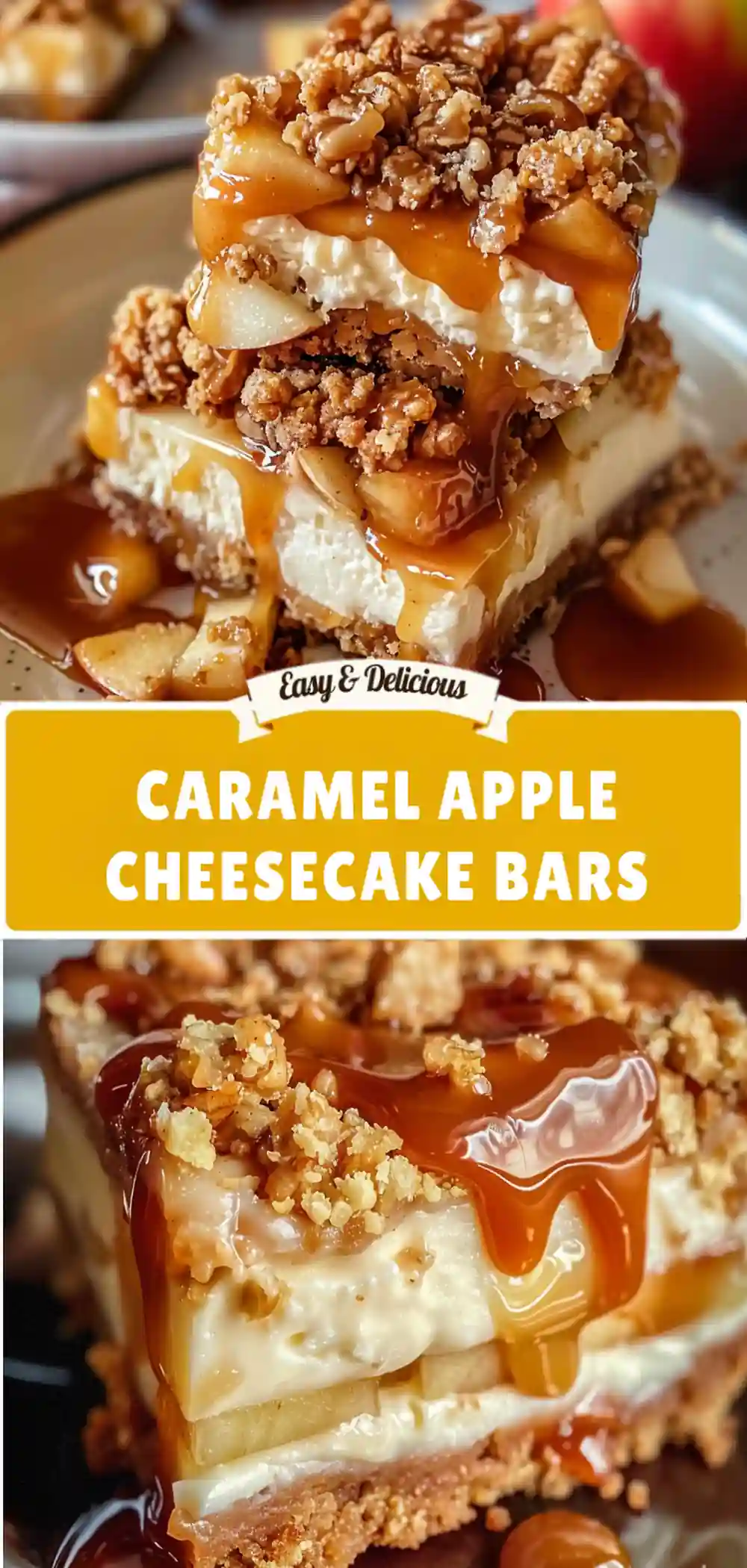 caramel apple cheesecake bars pinterest