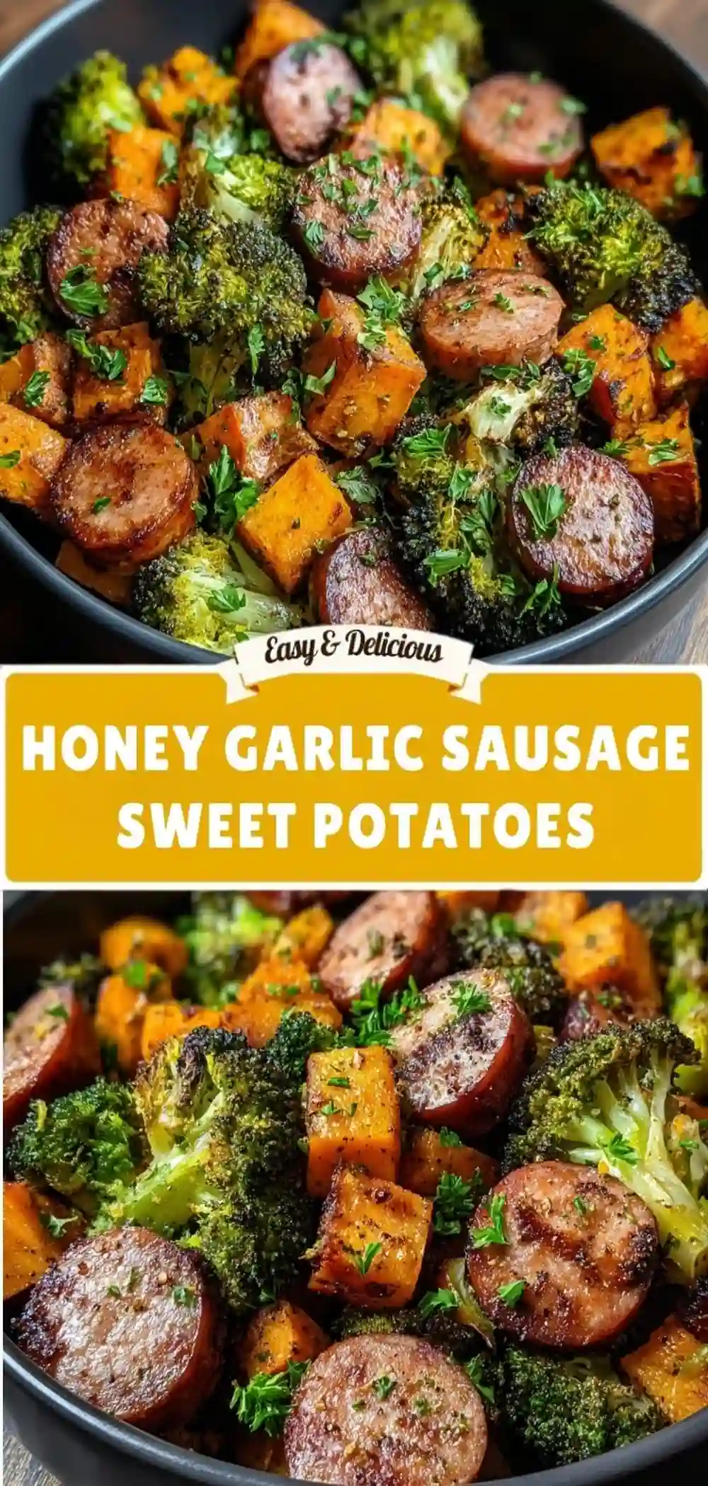 honey garlic sausage sweet potatoes pinterest