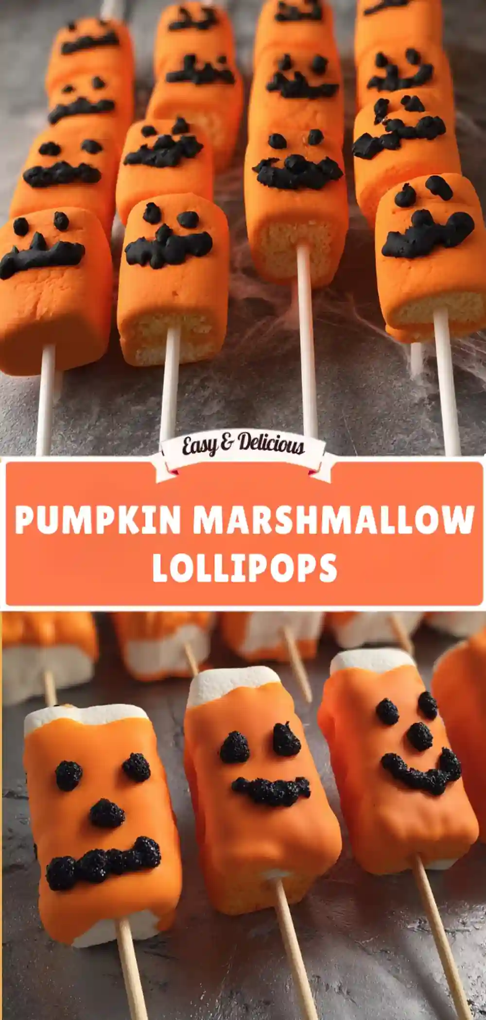 pumpkin marshmallow lollipops tall