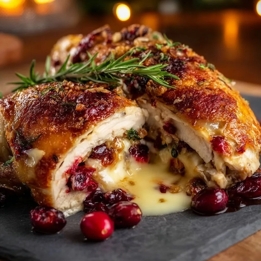 Cranberry Brie Stuffed Chicken