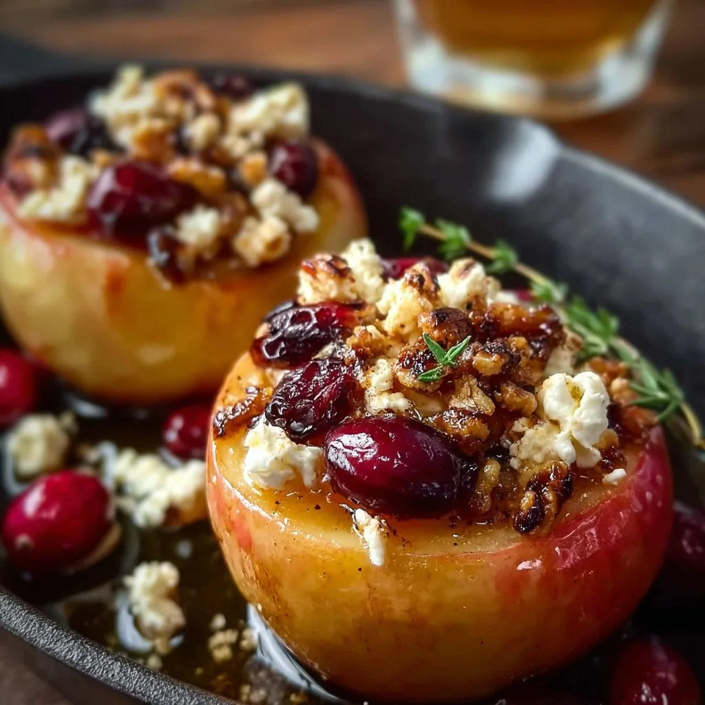 Baked Apples with Feta, Honey, and Cranberries
