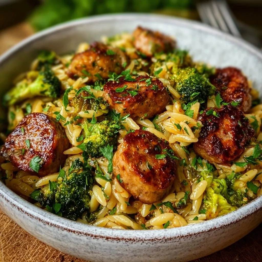 Chicken Sausage Broccoli Orzo