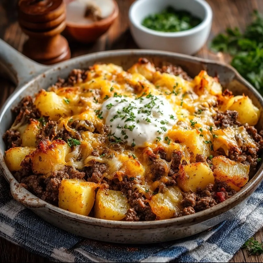 Ground Beef and Potatoes Casserole
