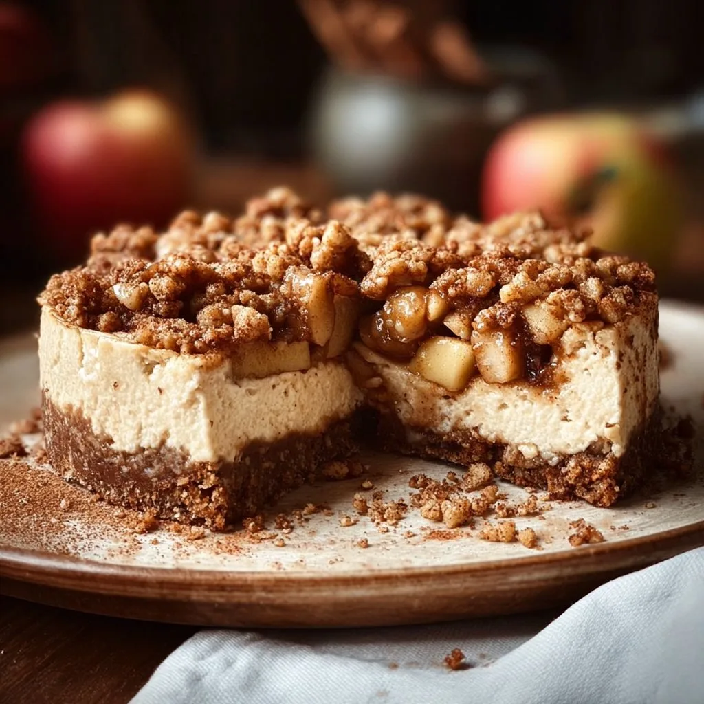 Vegan Apple Crumble Cheesecake