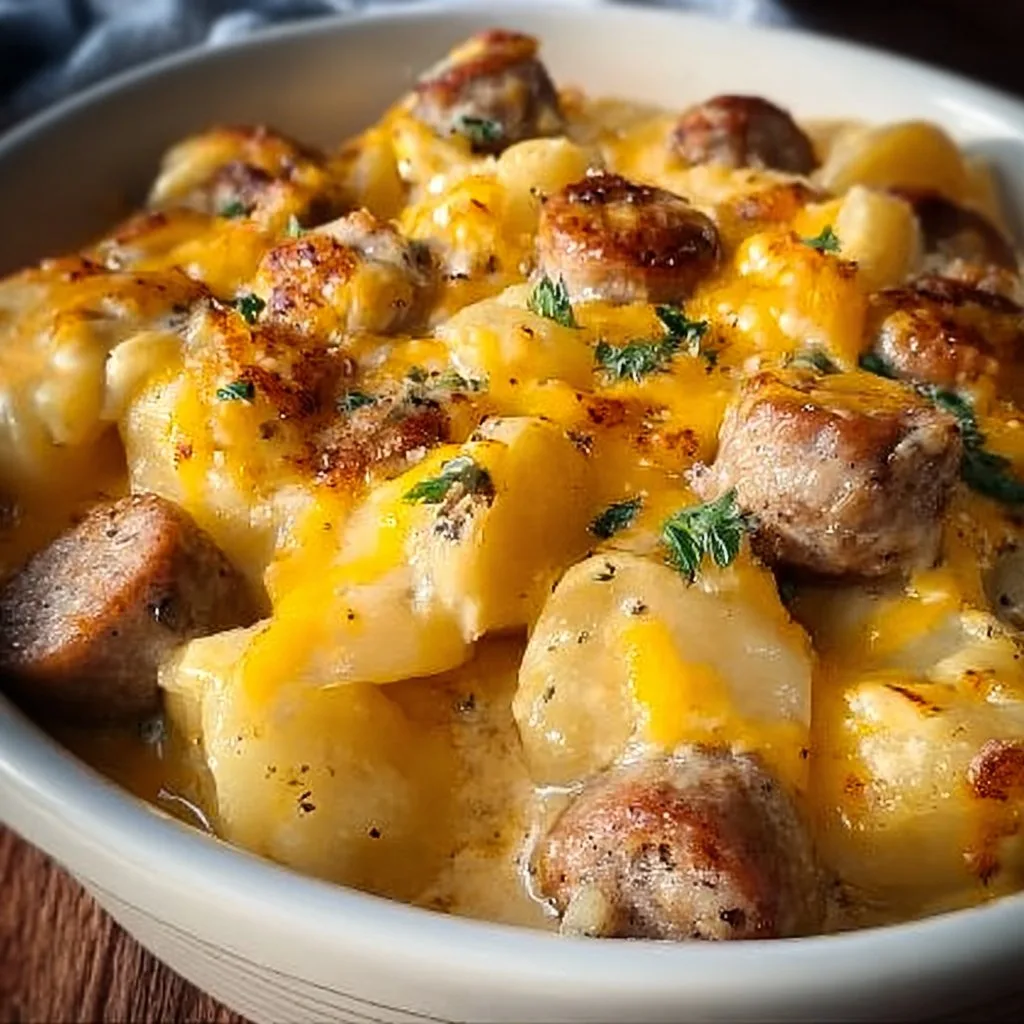 Discover the Comfort of Easy Slow Cooker Sausage and Cheesy Potatoes!