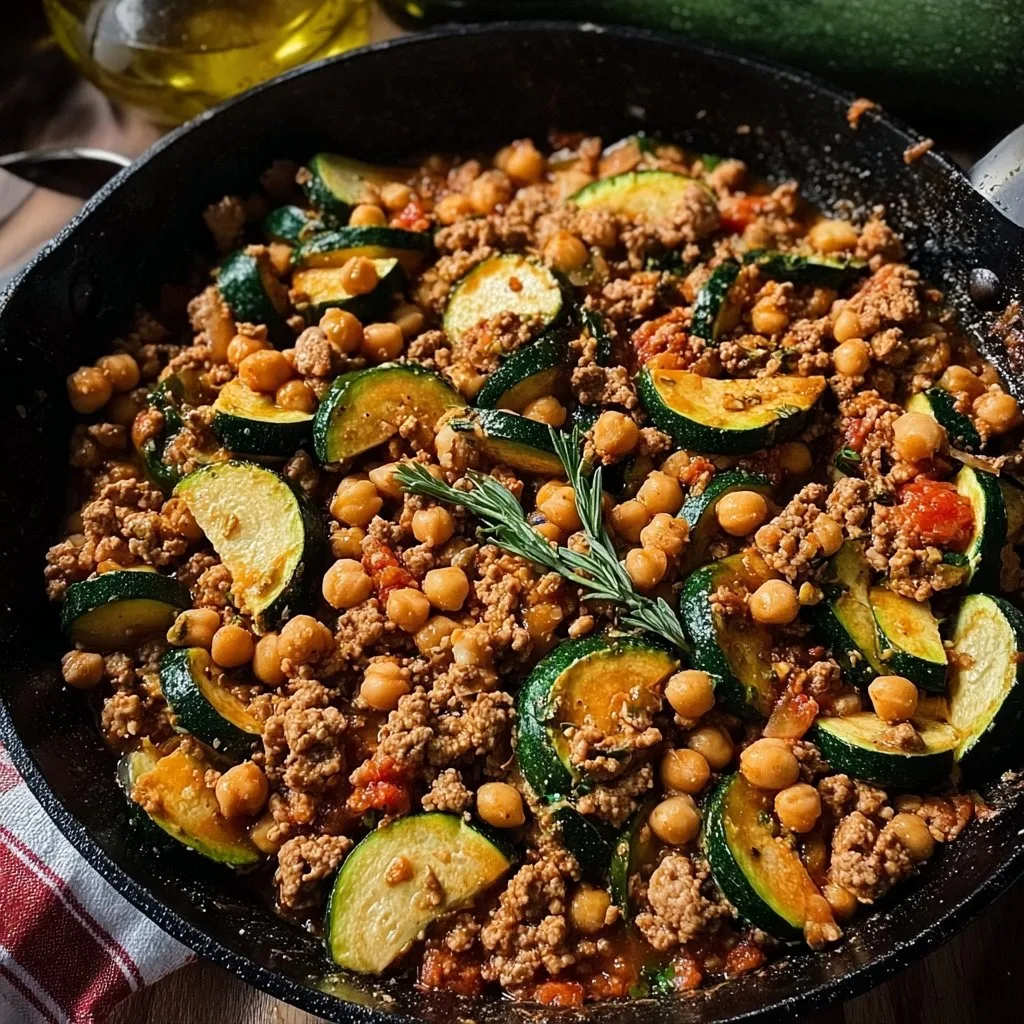 Whip Up a Ground Turkey Zucchini Chickpea Skillet in 30 Minutes!
