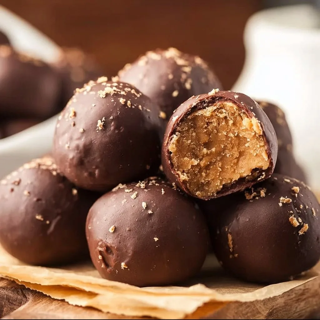 Peanut Butter Balls with Graham Crackers
