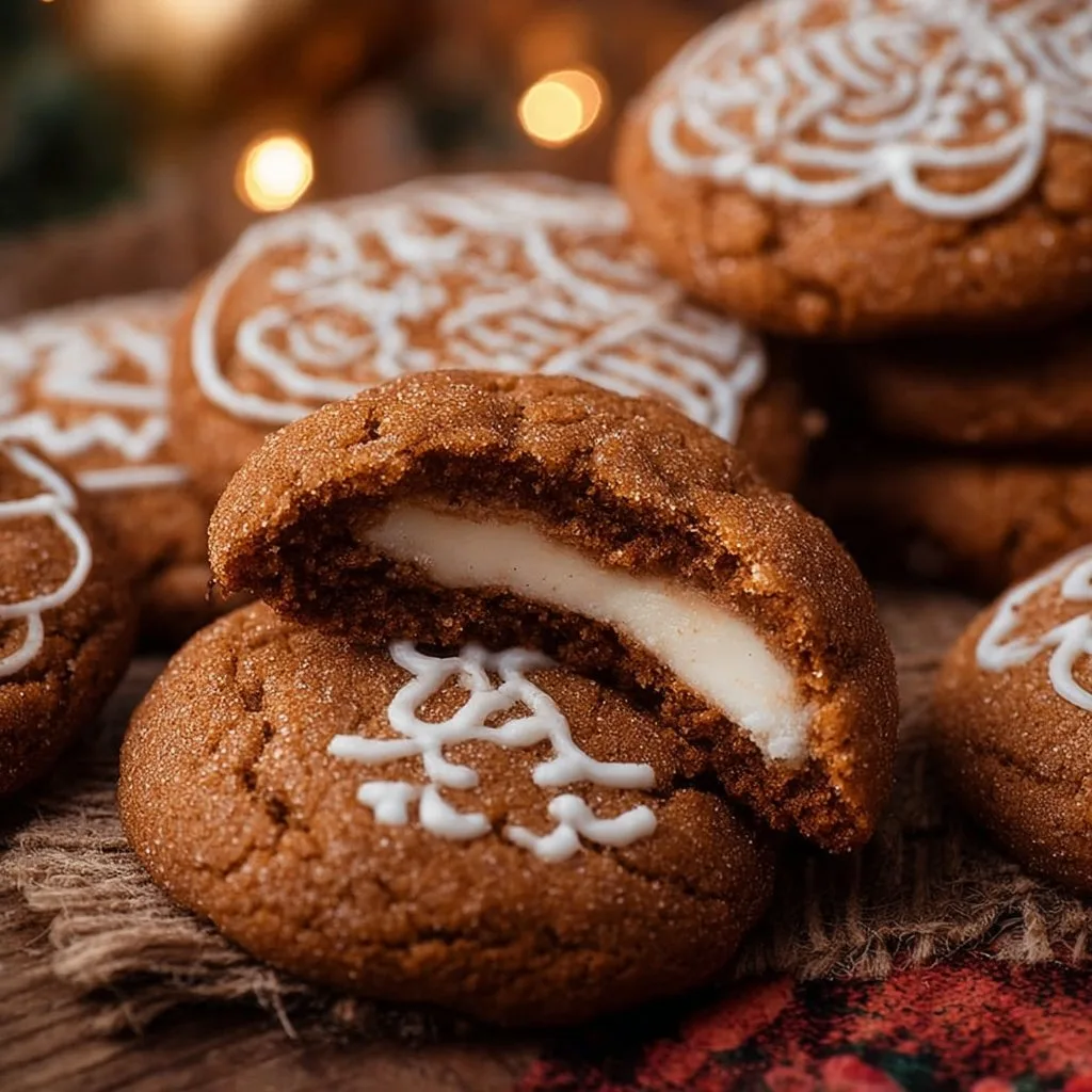 Gingerbread Cheesecake Cookies | Easy Holiday Treat