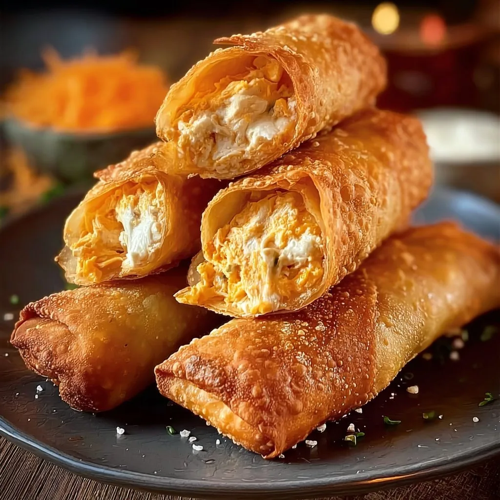 Buffalo Chicken Dip Egg Rolls
