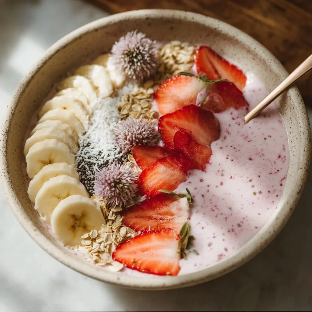 Strawberry Banana Smoothie Bowl Recipe