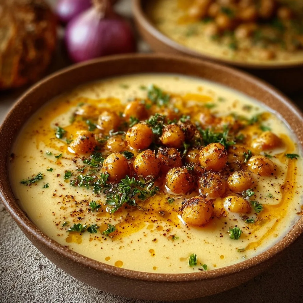 Creamy Garlic Chickpea Soup