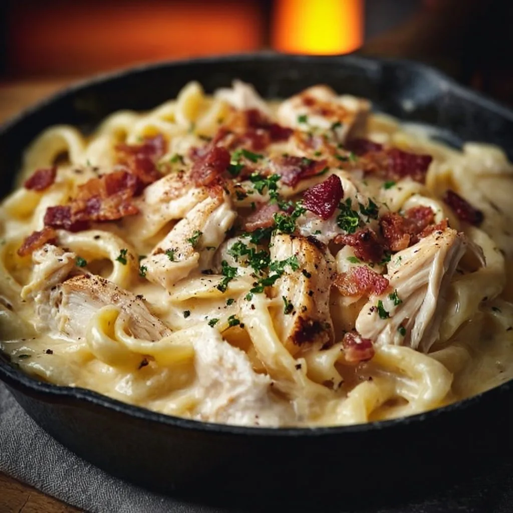 Creamy Chicken Bacon Ranch Pasta