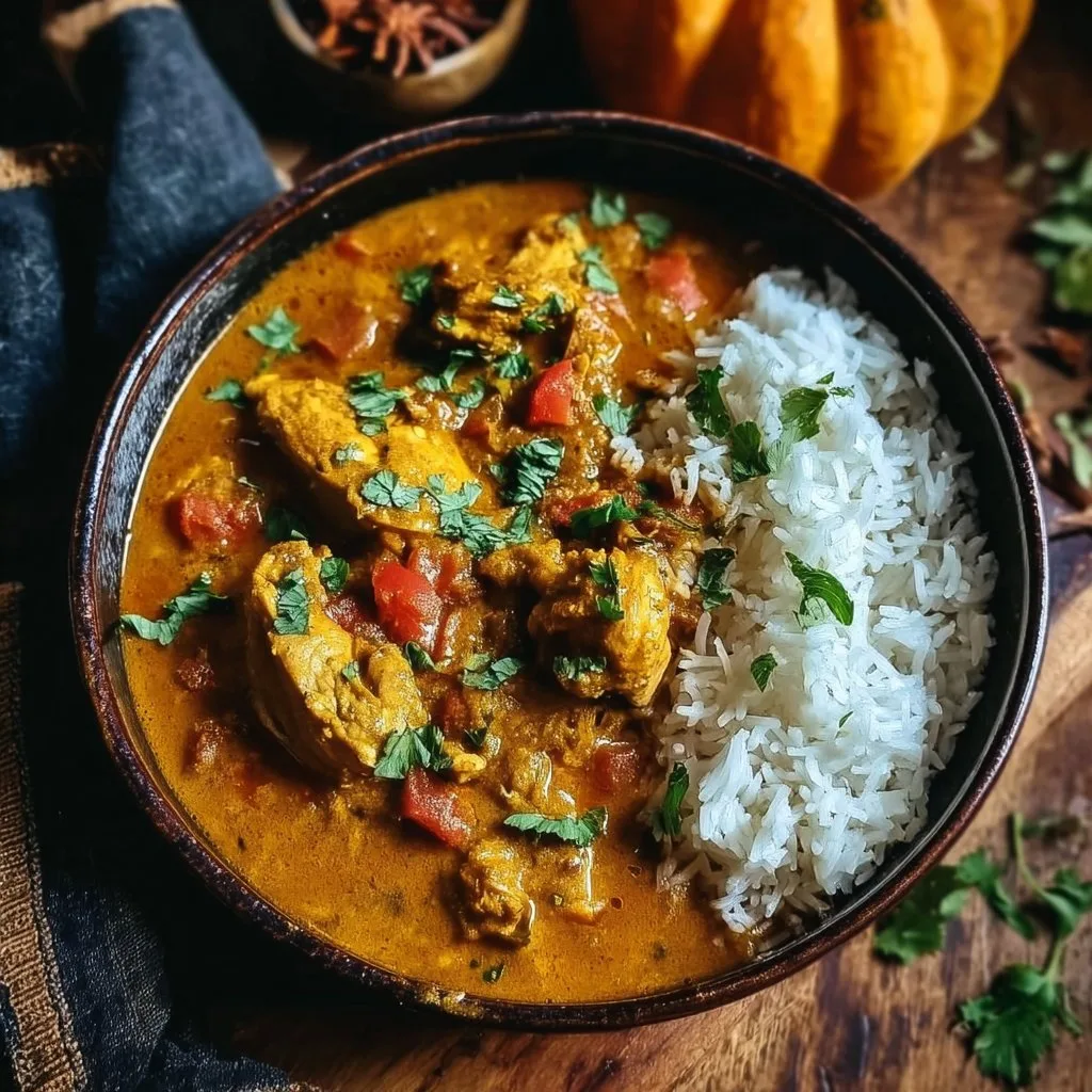 Pumpkin Coconut Chicken Curry