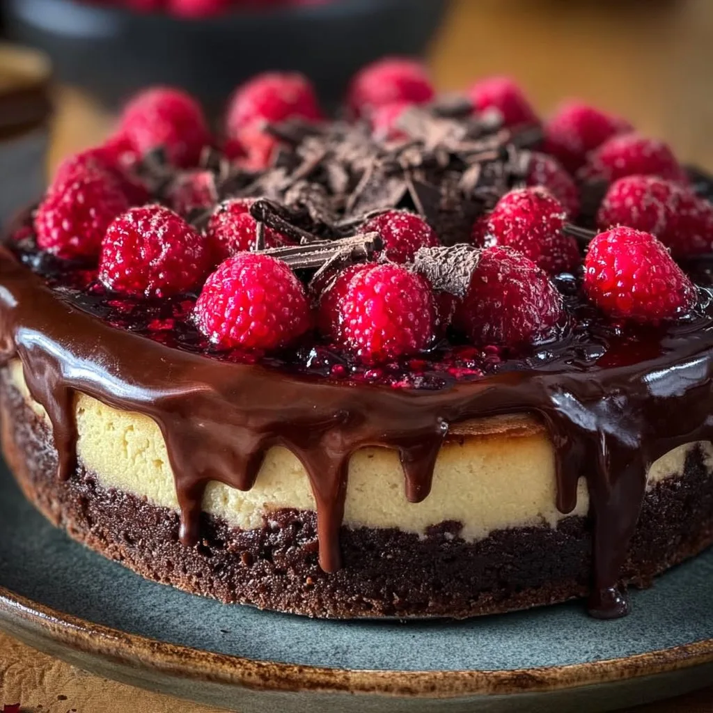 Dark Chocolate Raspberry Cheesecake
