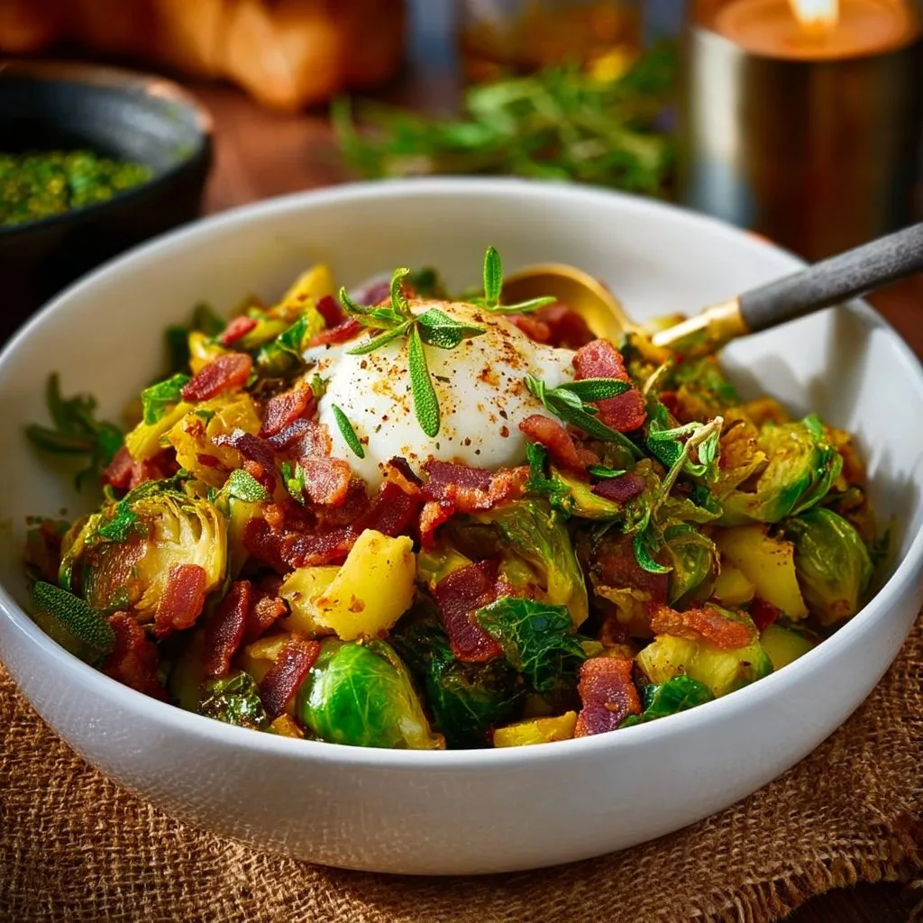 Brussels Sprouts Hash with Bacon & Sage