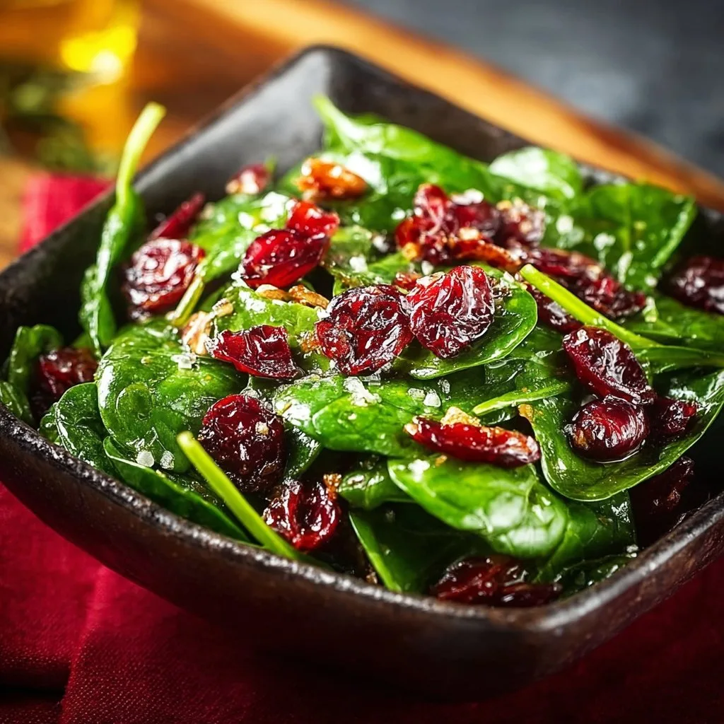 Delicious Christmas Cranberry Spinach Salad