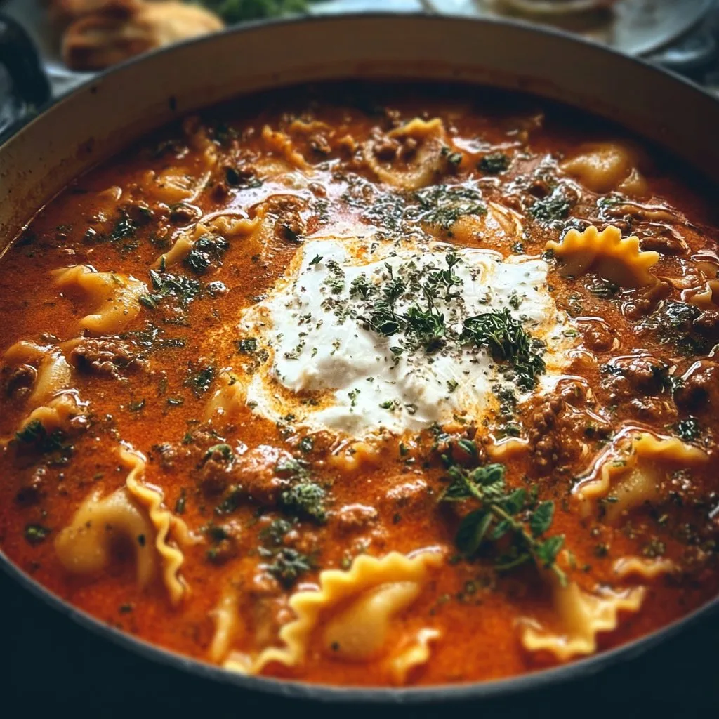 Mouthwatering One Pot Lasagna Soup