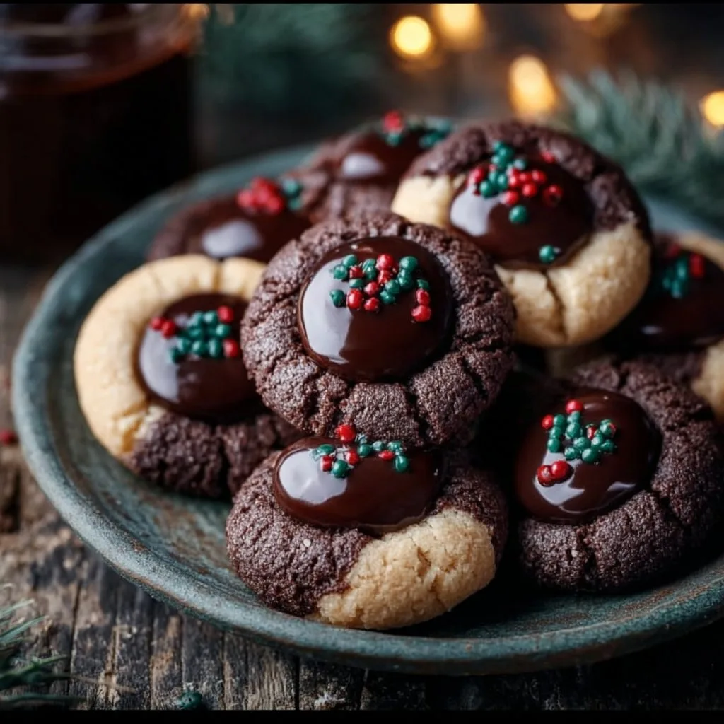 Chocolate Thumbprint Cookies with Ganache Filling Recipe