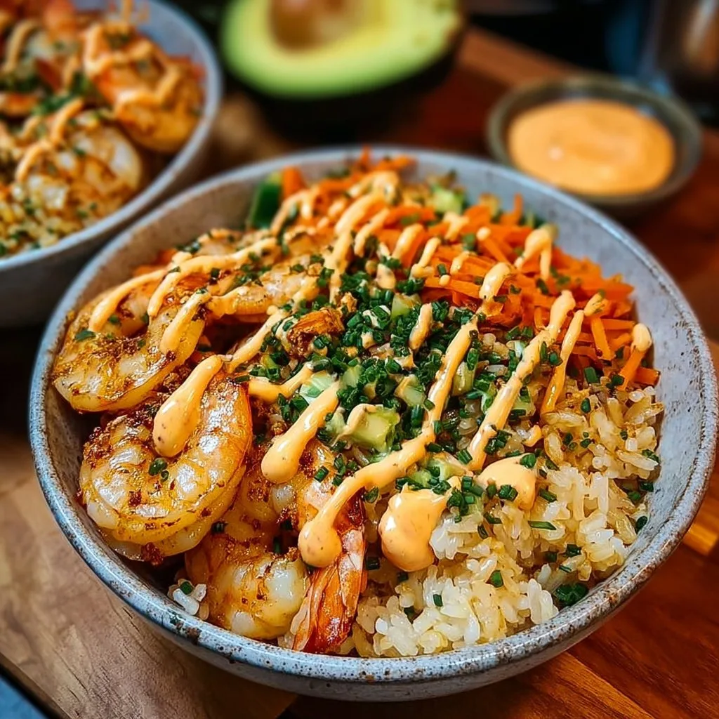 Shrimp Rice Bowls with Spicy Mayo