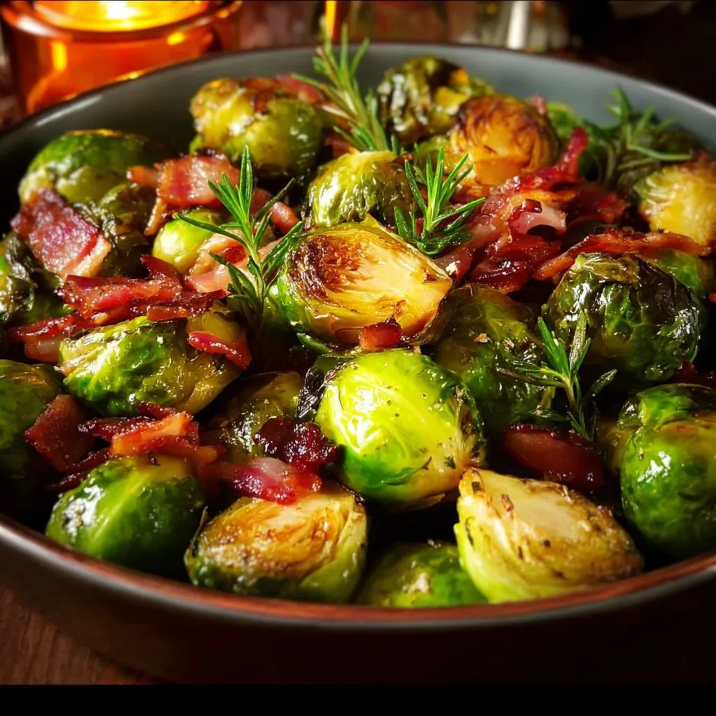 Herb-Roasted Brussels Sprouts with Bacon 4 Herb-Roasted Brussels Sprouts with Bacon