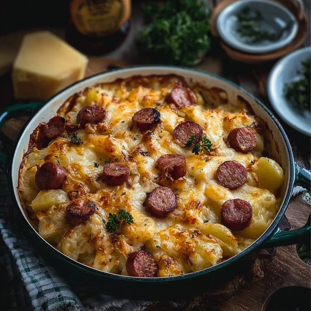 Cheese Potato and Smoked Sausage Casserole