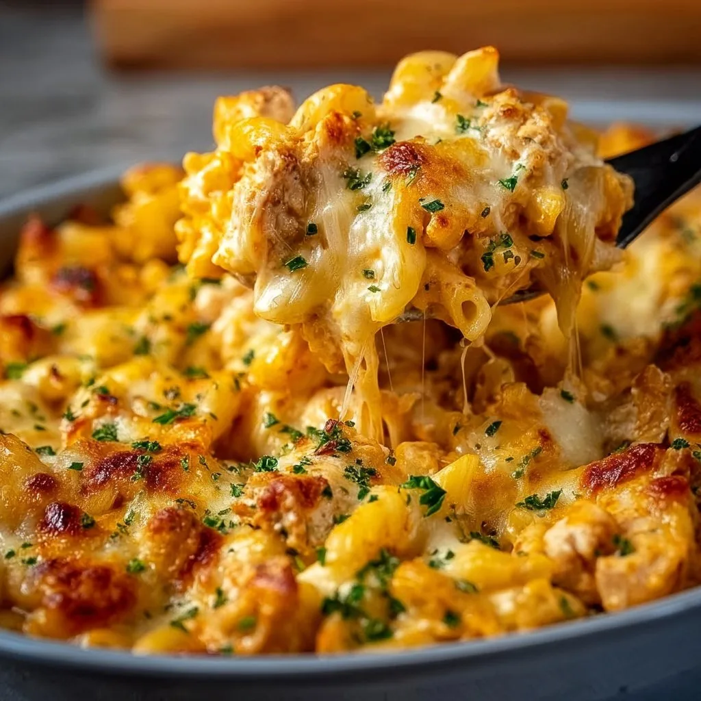 Cheesy Buffalo Chicken Pasta Bake