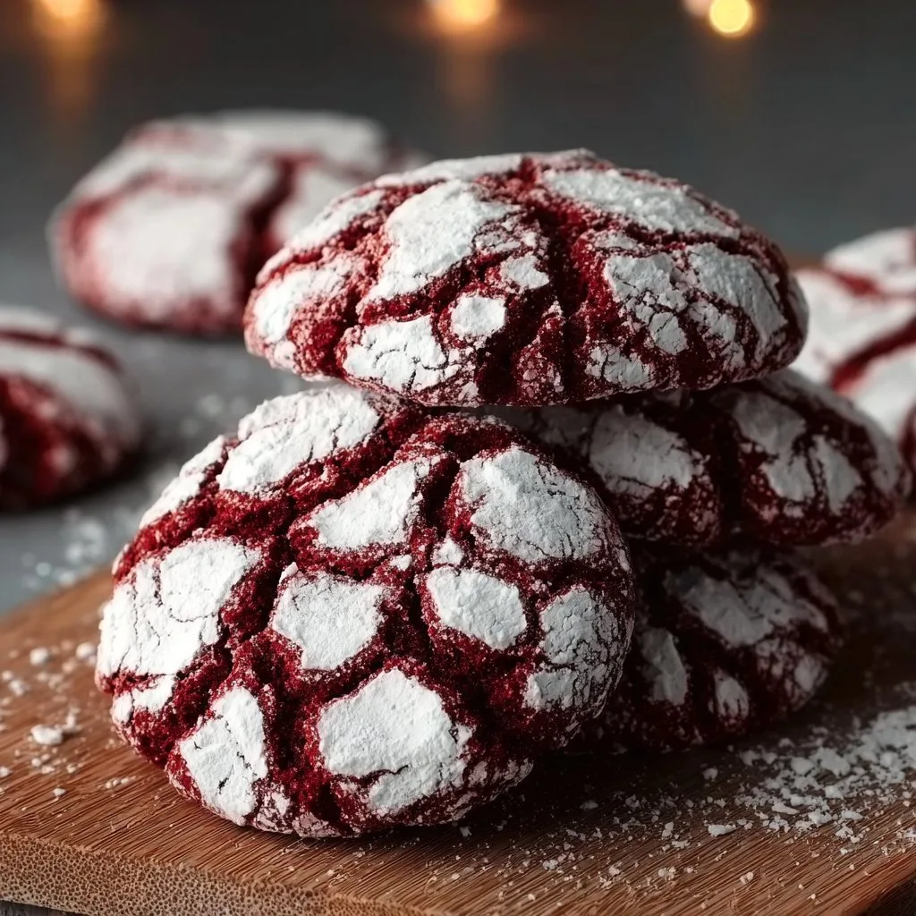 Red Velvet Crinkle Cookies