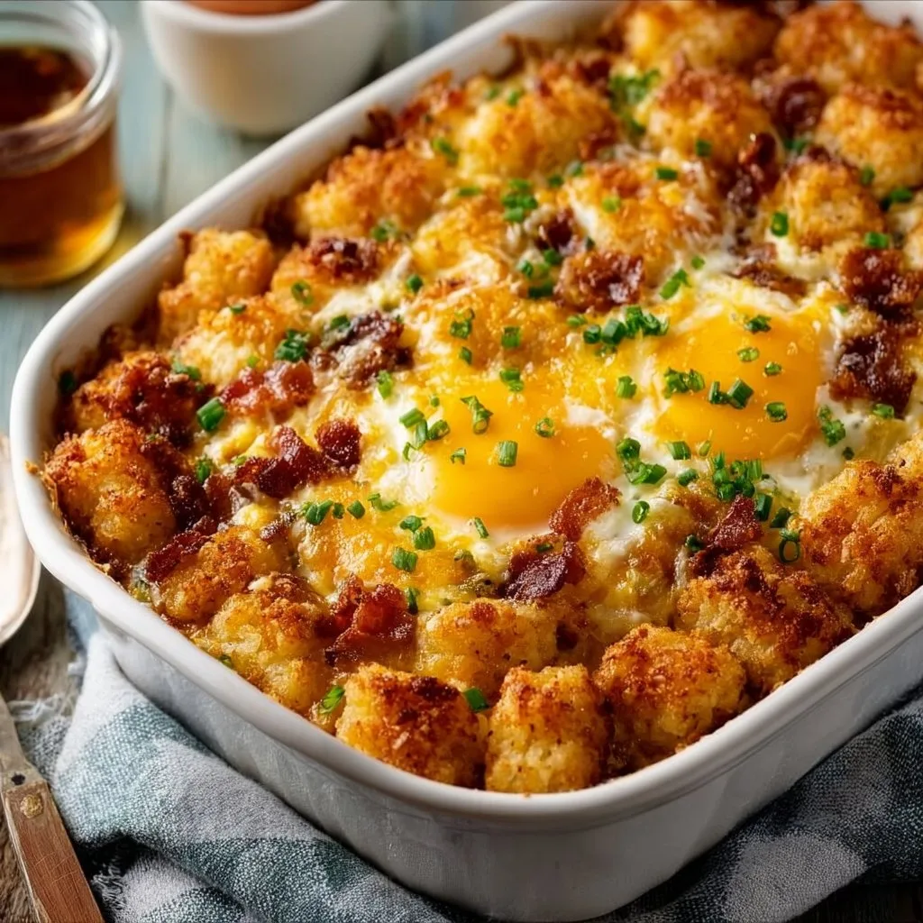 Tater Tot Breakfast Casserole 2 Easy Tater Tot Breakfast Casserole
