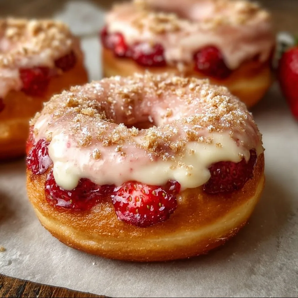 Strawberry Cheesecake Stuffed Donuts
