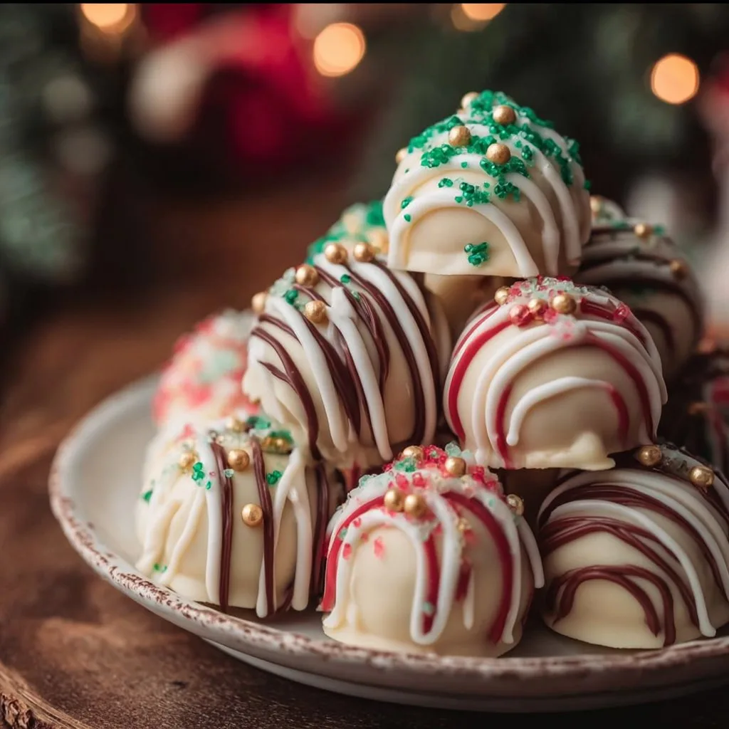 Christmas Tree Cake Truffles with Little Debbie Cakes