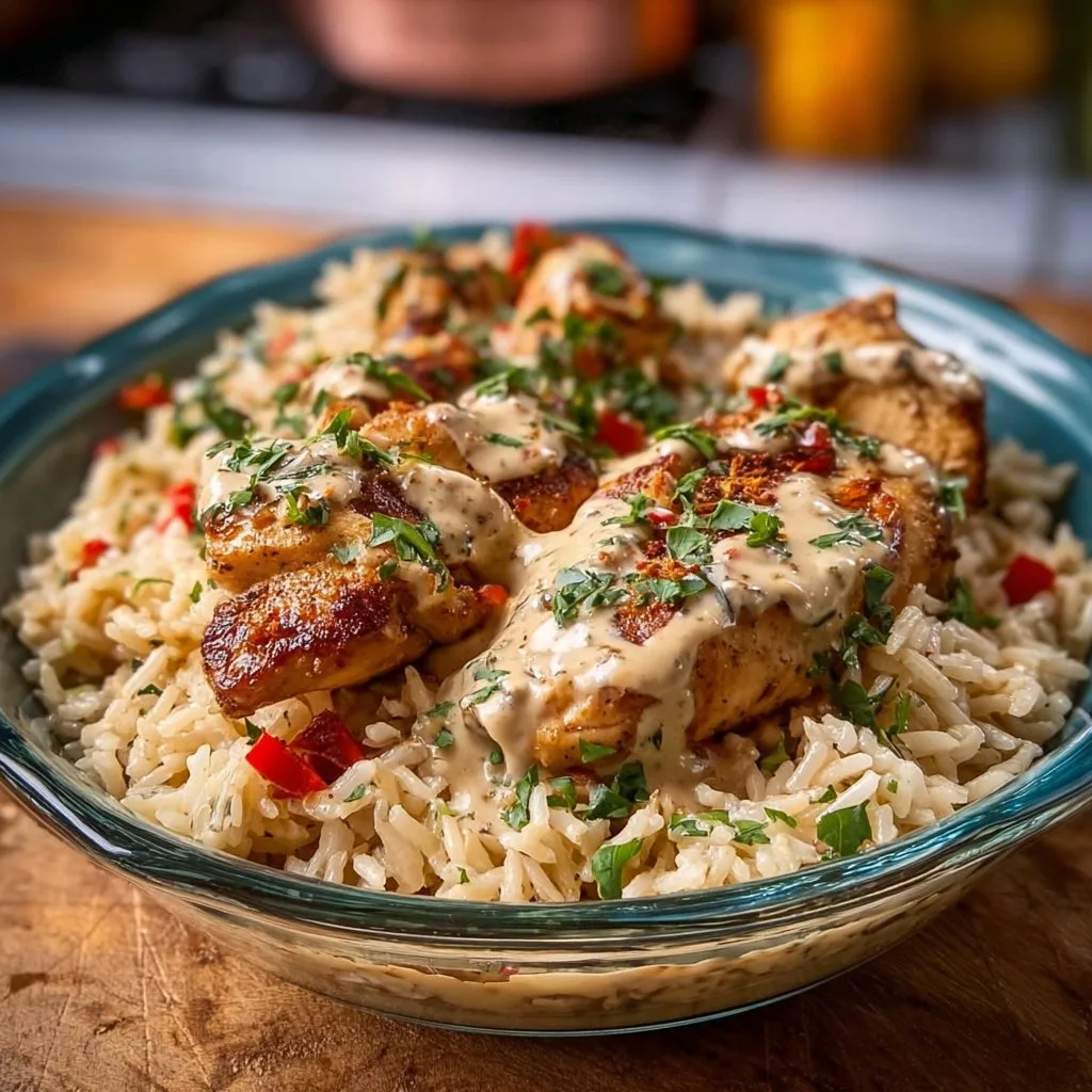 High Protein Creamy Cajun Chicken Rice