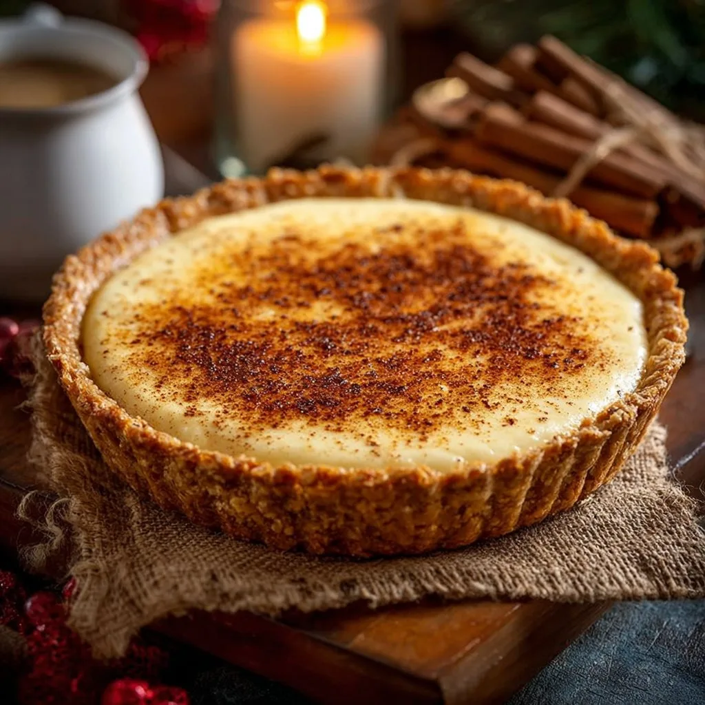 Christmas Eve Cinnamon-Vanilla Custard Pie – Creamy Holiday Dessert Magic