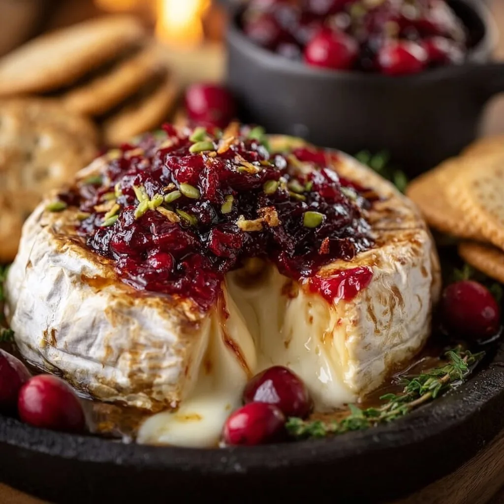 Baked Brie with Cranberry Sauce Recipe