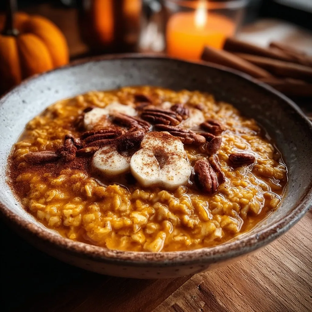 Warm Spiced Pumpkin Oatmeal