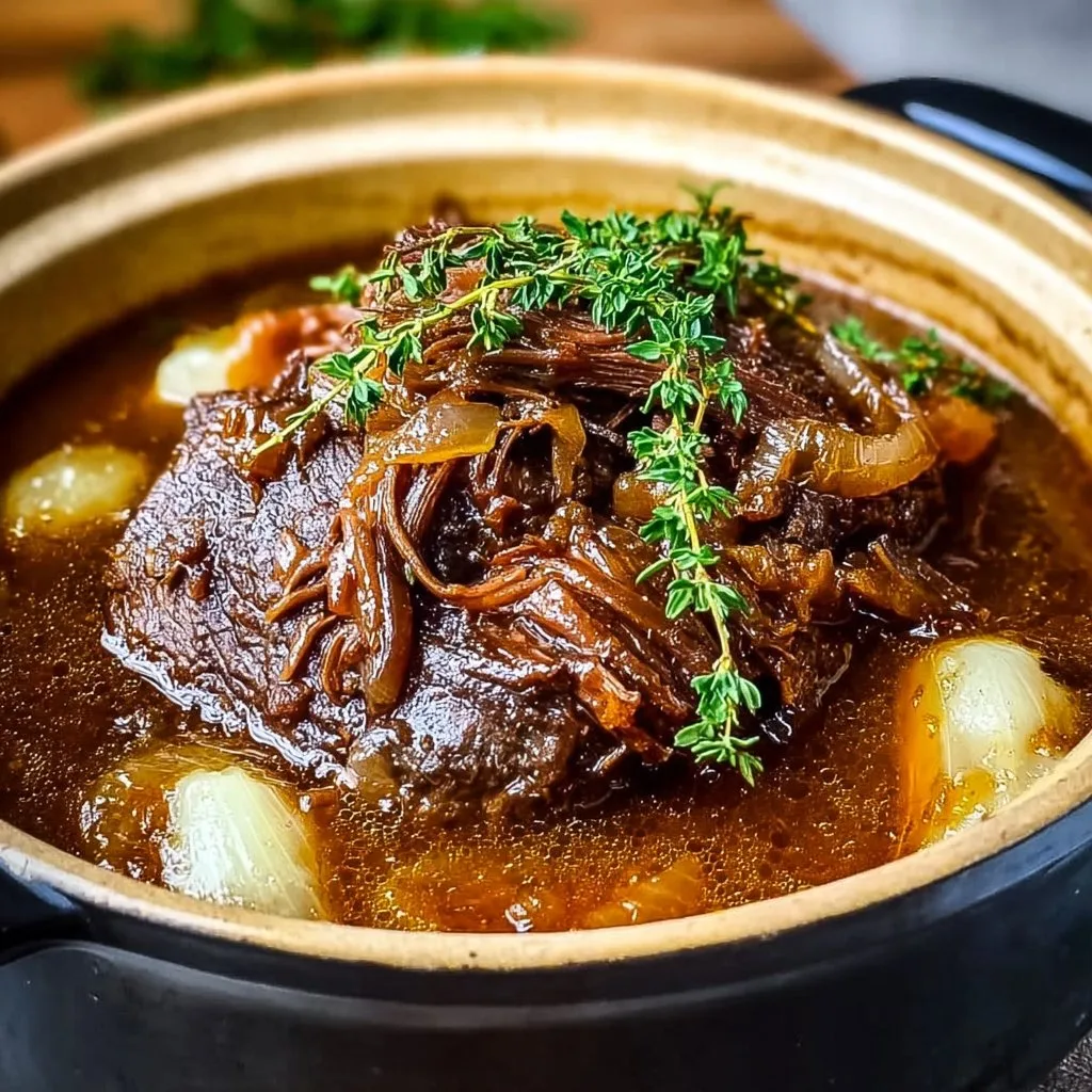 Slow Cooker Pot Roast with Onion Soup