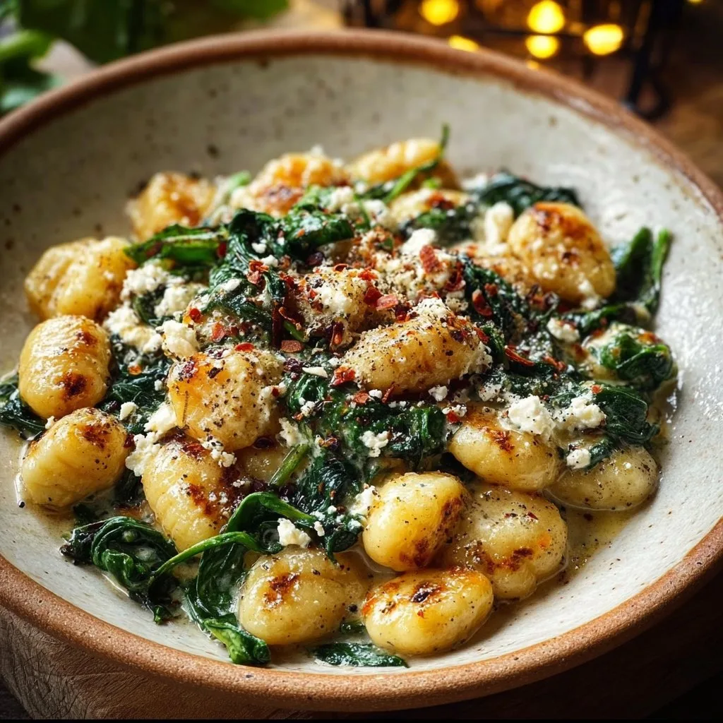 Creamy Gnocchi with Spinach and Feta
