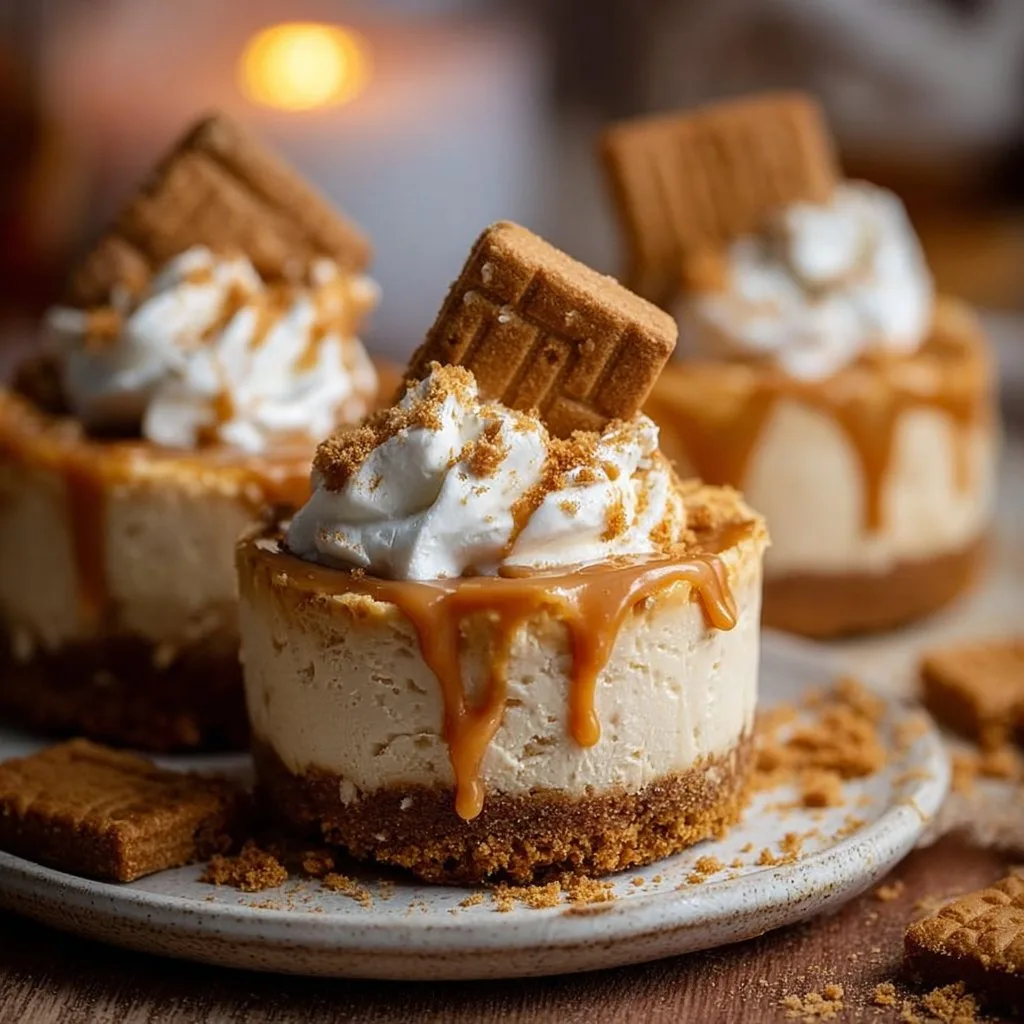 No Bake Mini Biscoff Cheesecakes