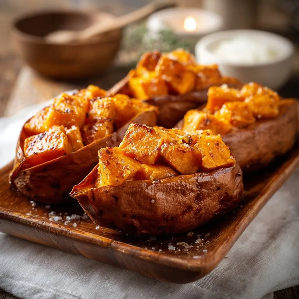 Cinnamon Butter Baked Sweet Potatoes